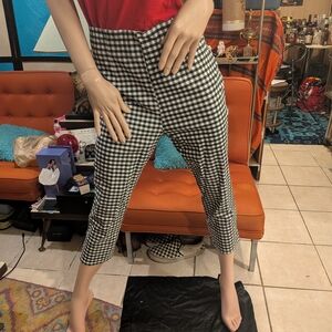 Hell Bunny Monochrome Gingham Ankle Pants